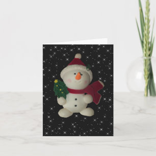 Snowman Photo Folded Note Card