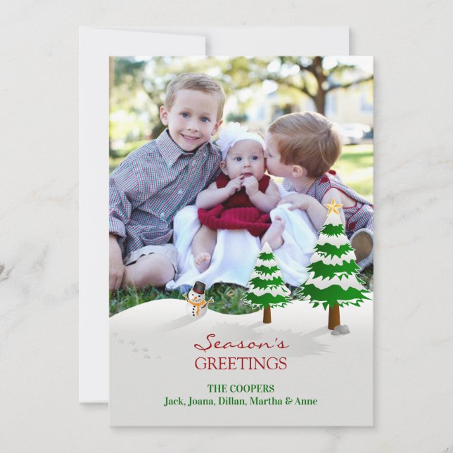 Snowman Photo Season's Greetings Card (Front)