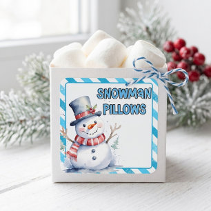 Snowman Pillows Christmas party naughty elf favour Square Sticker