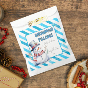 Snowman Pillows Christmas treat naughty elf Favour Bags