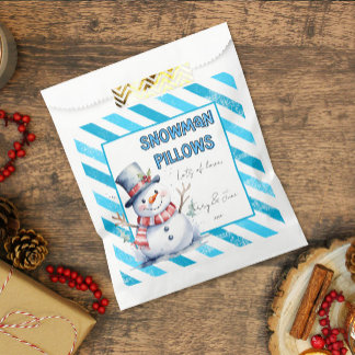 Snowman Pillows Christmas treat naughty elf Favour Bags