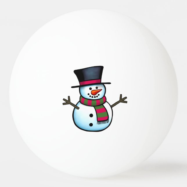 Snowman Ping Pong Ball (Front)
