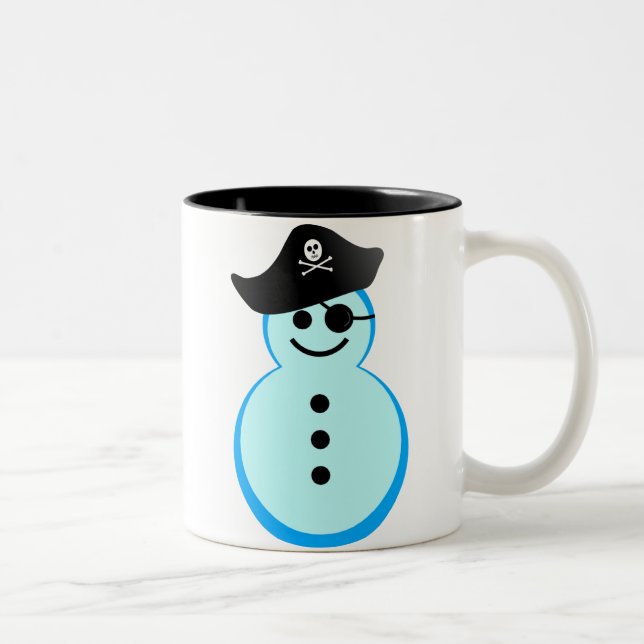 snowman pirate. Two-Tone coffee mug (Right)