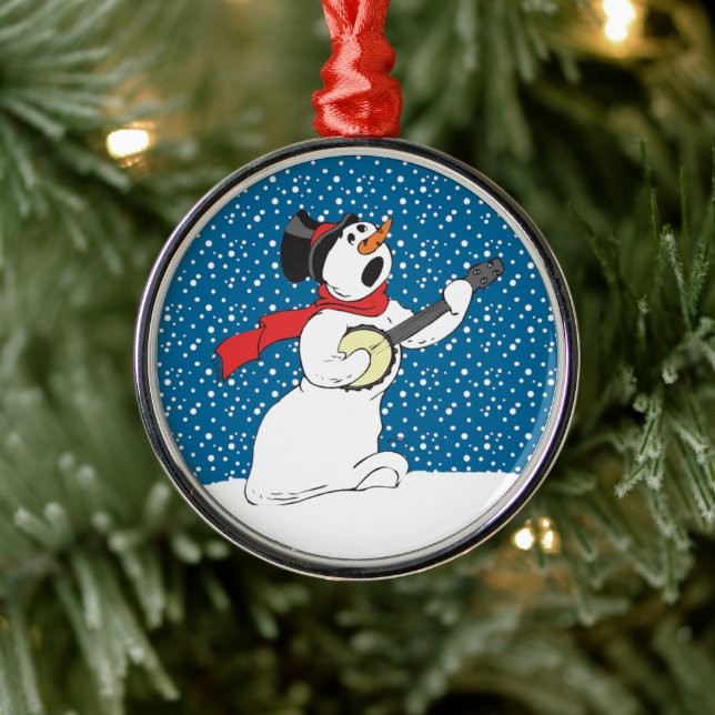 Snowman Playing Banjo Ornament (Tree)