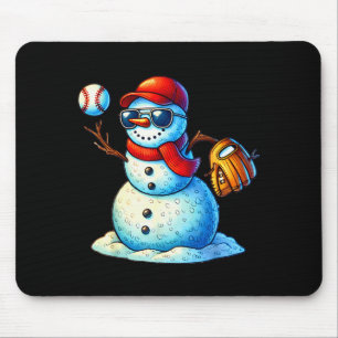 Snowman Playing Baseball As Tcher Boys Teens Chris Mouse Mat