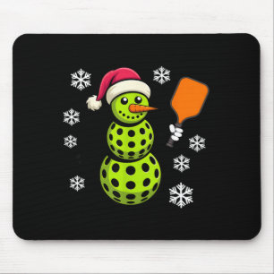 Snowman Playing Pickleball Christmas Xmas Kids Mouse Mat