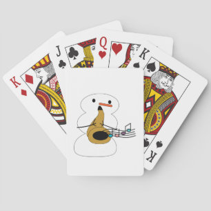 Snowman Playing Saxophone Cute Playing Cards