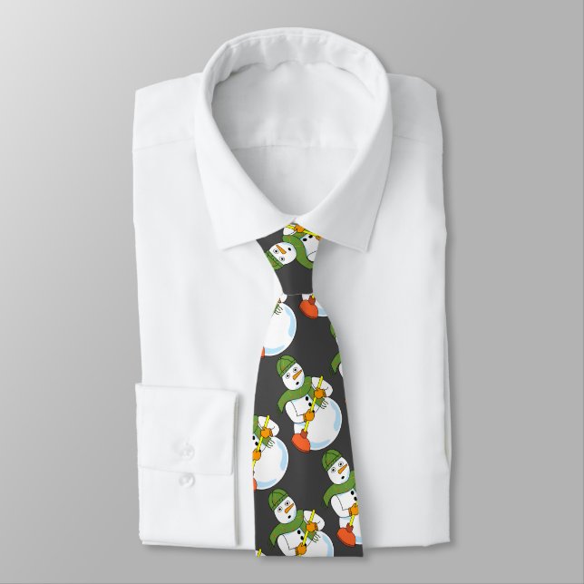 Snowman Plumber Tie (Tied)