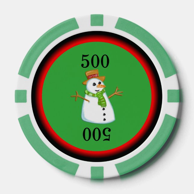 Snowman Poker Chips (Front)