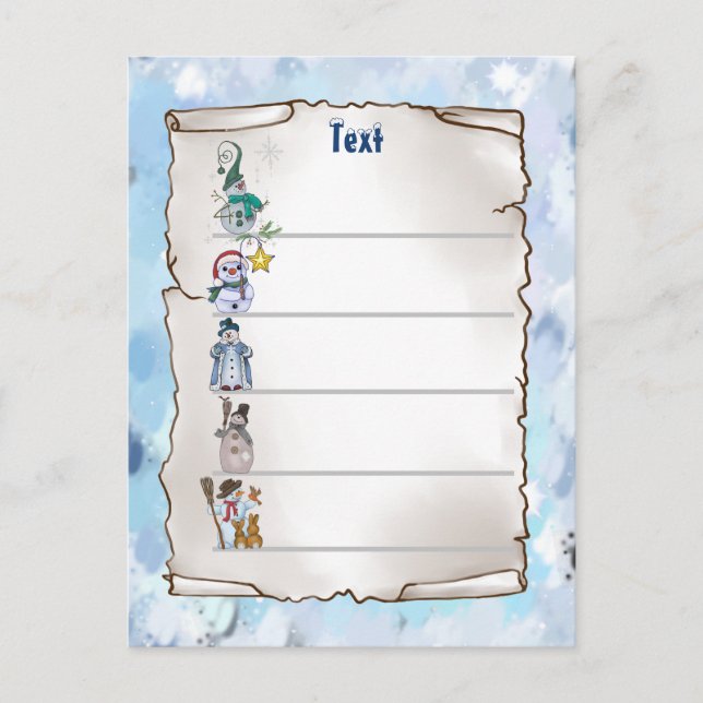 snowman postcard (Front)