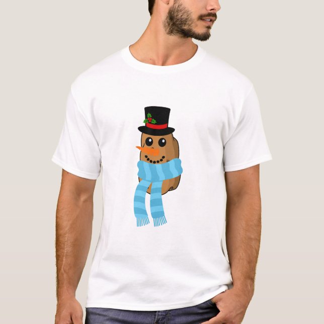 Snowman Potato Holiday Party T-Shirt (Front)