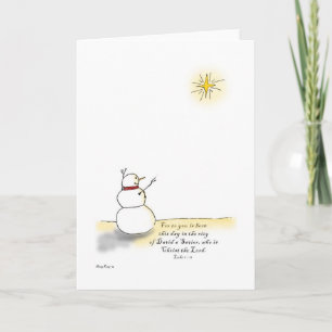 Snowman Praises Holiday Card