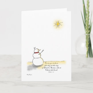 Snowman Praises Holiday Card