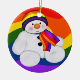 Snowman Pride Ceramic Tree Decoration