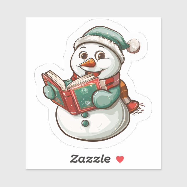 Snowman Reading a Christmas Storybook (Sheet)