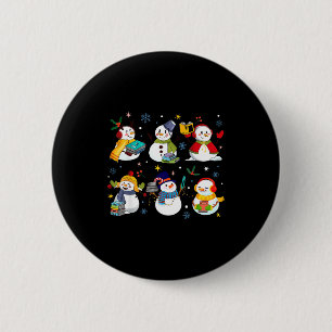 Snowman Reading Books Teacher Christmas Librarian  6 Cm Round Badge