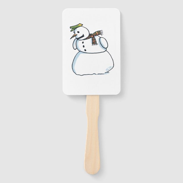 Snowman rectangle hand fans (Front)
