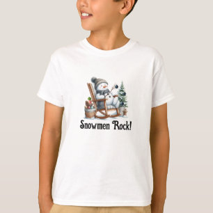 Snowman Relaxing in a Rocking Chair T-Shirt