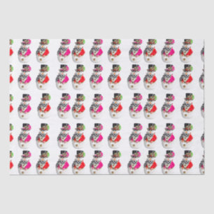 Snowman retro vintage Christmas Snow Man Fun Tissue Paper
