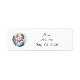 Snowman Return Address Label