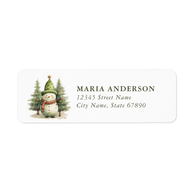 Snowman Return Address Labels (Front)