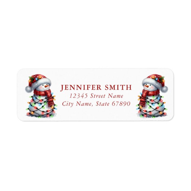 Snowman Return Address Labels (Front)
