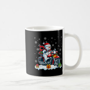 Snowman Riding Motorcycle Christmas Biker Funny Te Coffee Mug