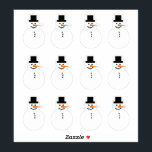 Snowman (Right-Facing) Winter Holiday Christmas<br><div class="desc">This super-fun sticker will brighten anyone's day! A white snowman has black coal eyes, smiling mouth, and buttons, a black top hat, and an extra-long orange carrot nose. Great for Christmas or Hanukkah cards or gift-wrapping, winter birthday presents or cards, party favour bags, or winter-themed crafts. And, don't forget the...</div>