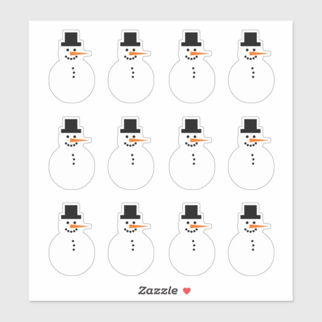 Snowman (Right-Facing) Winter Holiday Christmas (Sheet)