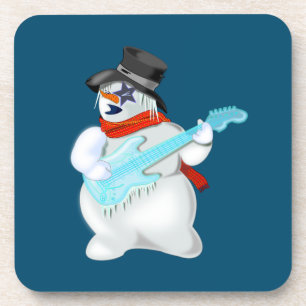 Snowman Rock Beverage Coaster Custom Colours