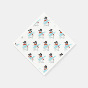 Snowman Rock - Drawing - Choose / add your colour Napkin