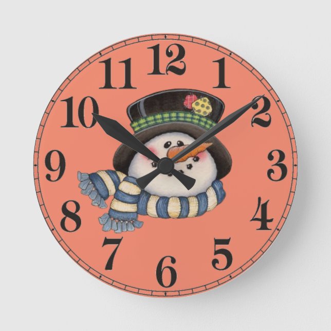 Snowman  round clock (Front)