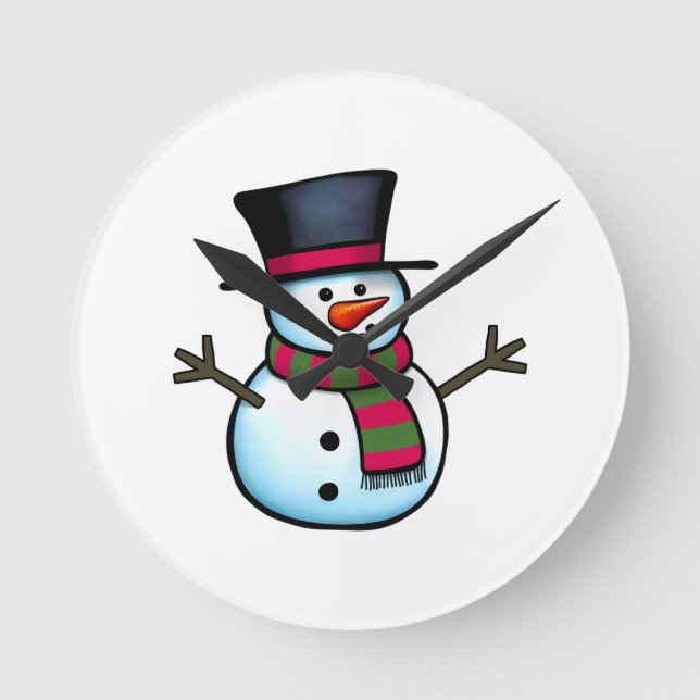 Snowman Round Clock (Front)