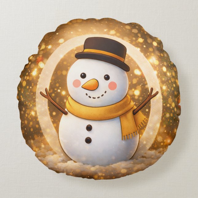 Snowman Round Cushion (Front)