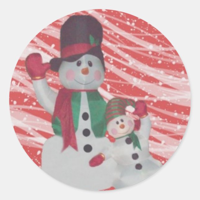Snowman Round Stickers (Front)