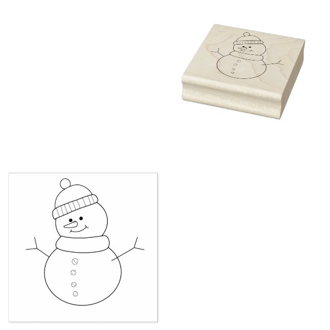 Snowman Rubber Stamp (Stamped)