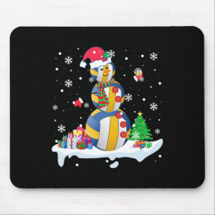 Snowman Santa Volleyball Playing Golf Xmas Player Mouse Mat