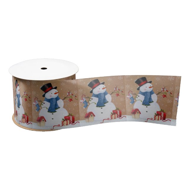 Snowman Satin Ribbon (Spool)