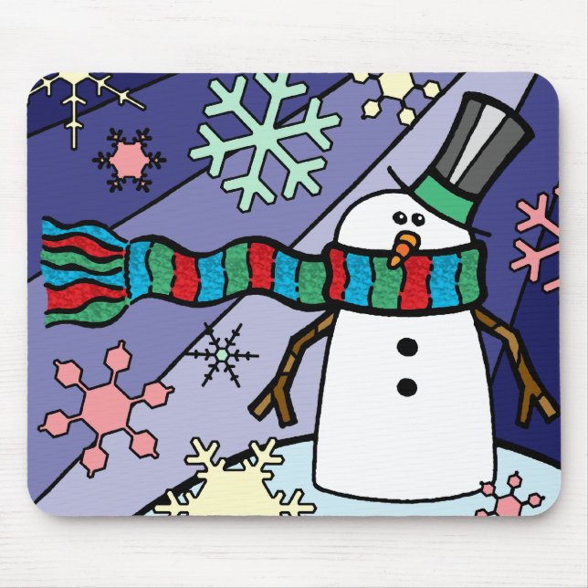 Snowman Scenery Mouse Mat (Front)