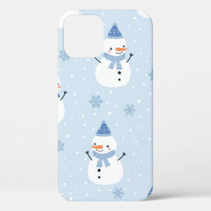 Snowman seamless pattern,winter background,winter iPhone 12 case
