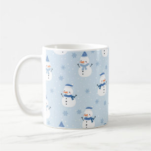 Snowman seamless pattern,winter background,winter coffee mug