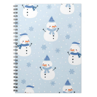 Snowman seamless pattern,winter background,winter notebook