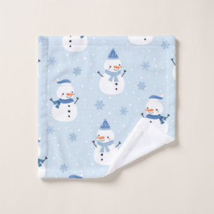 Snowman seamless pattern,winter background,winter wash cloth