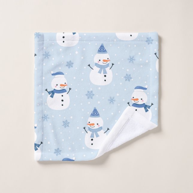 Snowman seamless pattern,winter background,winter  wash cloth (Wash Cloth)
