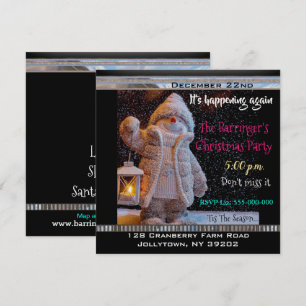 Snowman Searching for you on Christmas Night Invitation