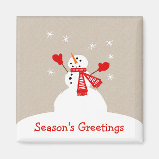 Snowman Season's Greetings Christmas magnet