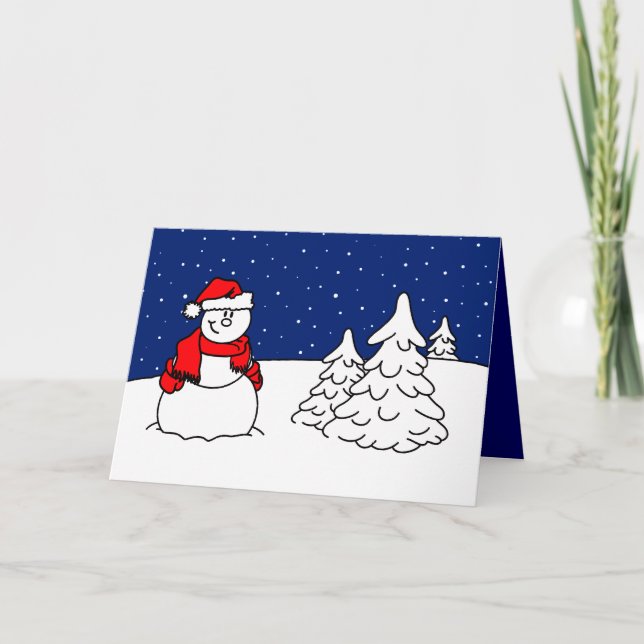 Snowman Season's Greetings Holiday Card (Front)