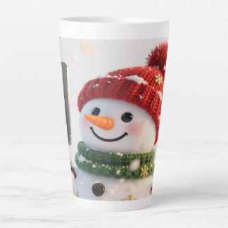Snowman Selfie Christmas Latte Mug