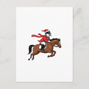 Snowman Show Jumping Christmas 2026 Holiday Equest Postcard