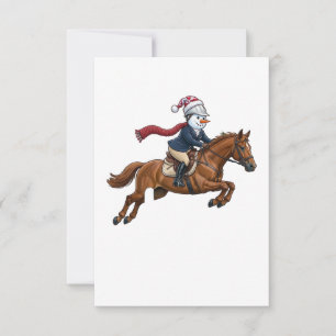 Snowman Show Jumping Christmas 2026 Holiday Equest Thank You Card